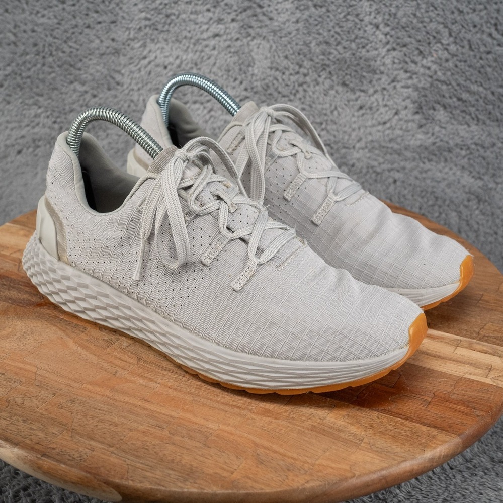 Nobull Ripstop Running Shoes White Low Top Geometric Lace Up Womens 8.5 (Mens 7)
